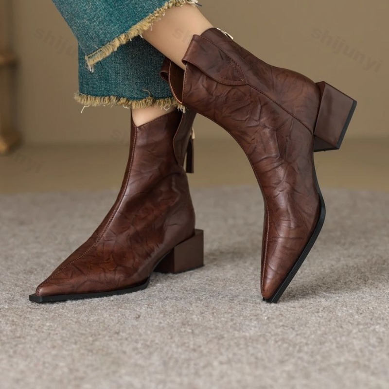 Western Cowgirl Boot - รองเท้าบูทคาวเกิร์ลสไตล์ตะวันตกสำหรับผู้หญิง ปี 2025 หัวแหลม แฟชั่นแบบสวม สไตล์เชลซี