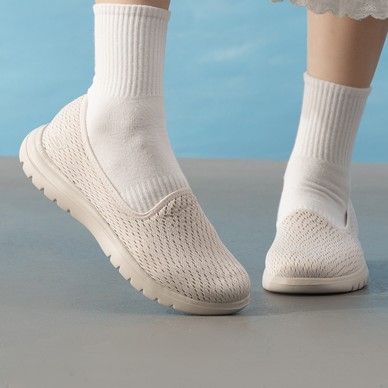 Women Shoes Hong Kong - Skechers 136505-NAT รองเท้าสลิปออนผู้หญิงแบบถัก สีธรรมชาติ ใส่สบาย เหมาะสำหรับเดินทางและใช้งานในชีวิตประจำวัน