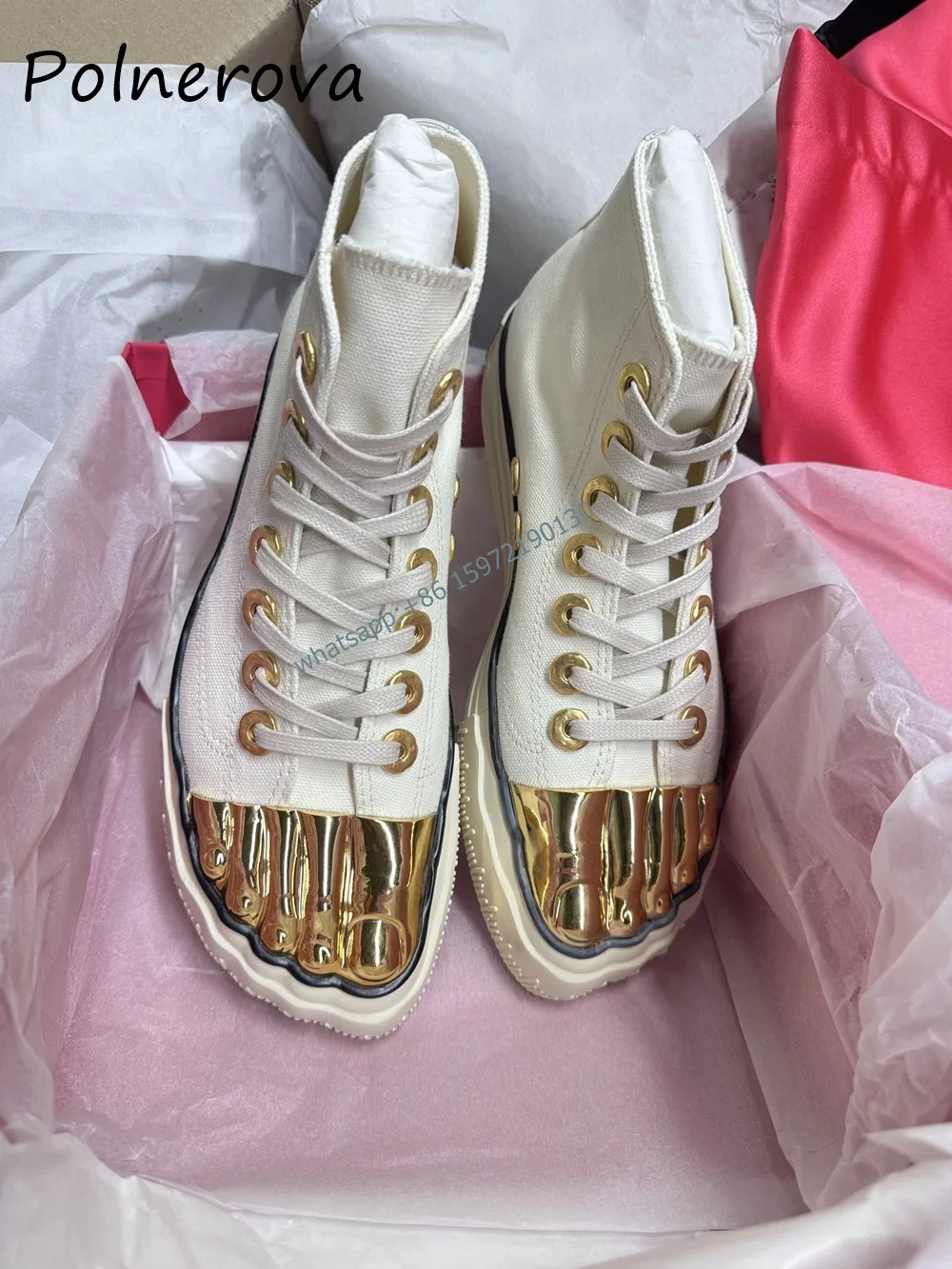 Women'S Shoes In Fashion - ห้านิ้วโลหะ Toe รองเท้าผสมสีเพิ่ม CROSS Lace Up
