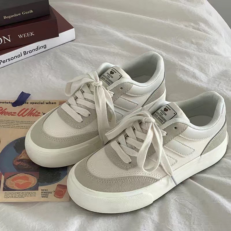 Women Shoes Hong Kong - รองเท้าผ้าใบพื้นหนาสําหรับผู้หญิงฤดูใบไม้ผลิและฤดูใบไม้ร่วงใหม่ niche Original Retro All-Match รองเท้าผ้าใบสไตล์ฮ่องกง