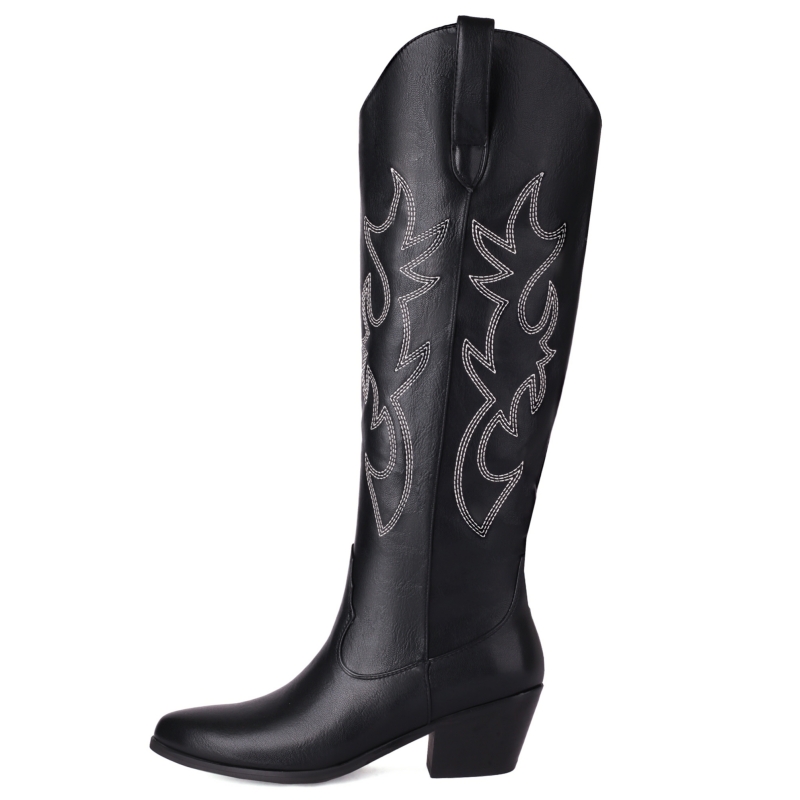ผู้หญิงสีขาวเข่ารองเท้าบูทสูง  - Western Cowgirl Boot บทวิจารณ์และราคา
