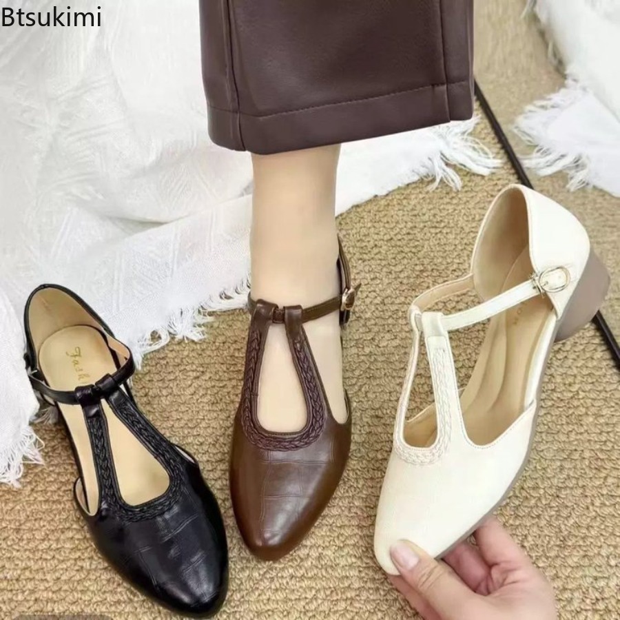 รองเท้าส้นหนาแบบสวมเปิดส้นสไตล - Ankle Strap Heels บทวิจารณ์และราคา