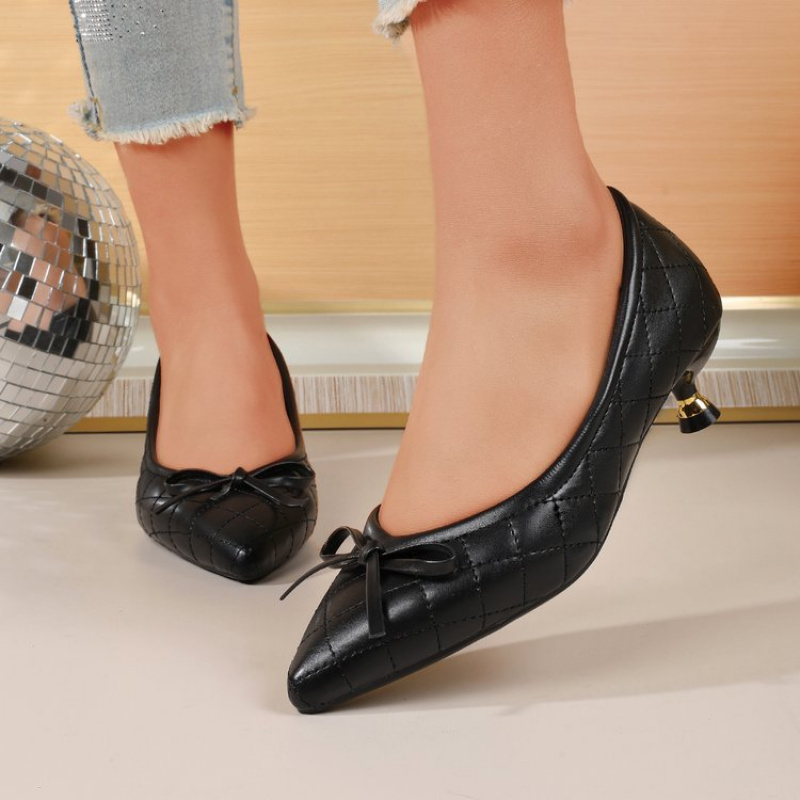 รองเท้าส้นเตี้ยหัวแหลมประดับโบ - Women'S Shoes In Fashion บทวิจารณ์และราคา