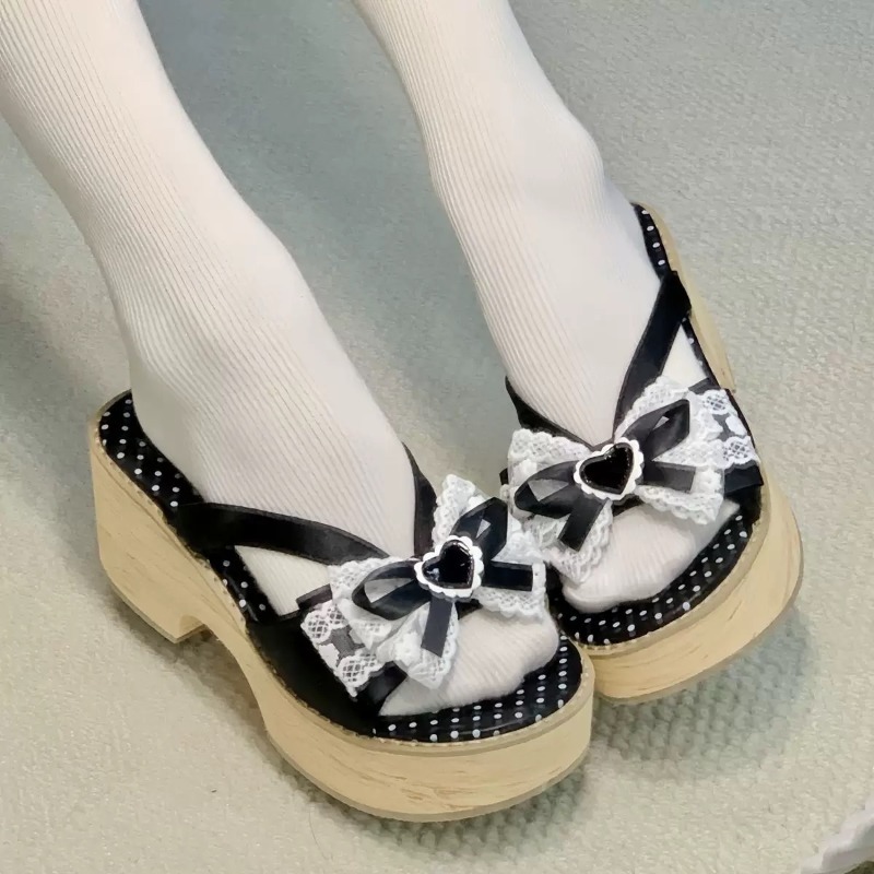 รองเท้าแตะพื้นหนาลายไม้ Sweet  - Square Toe Mule บทวิจารณ์และราคา