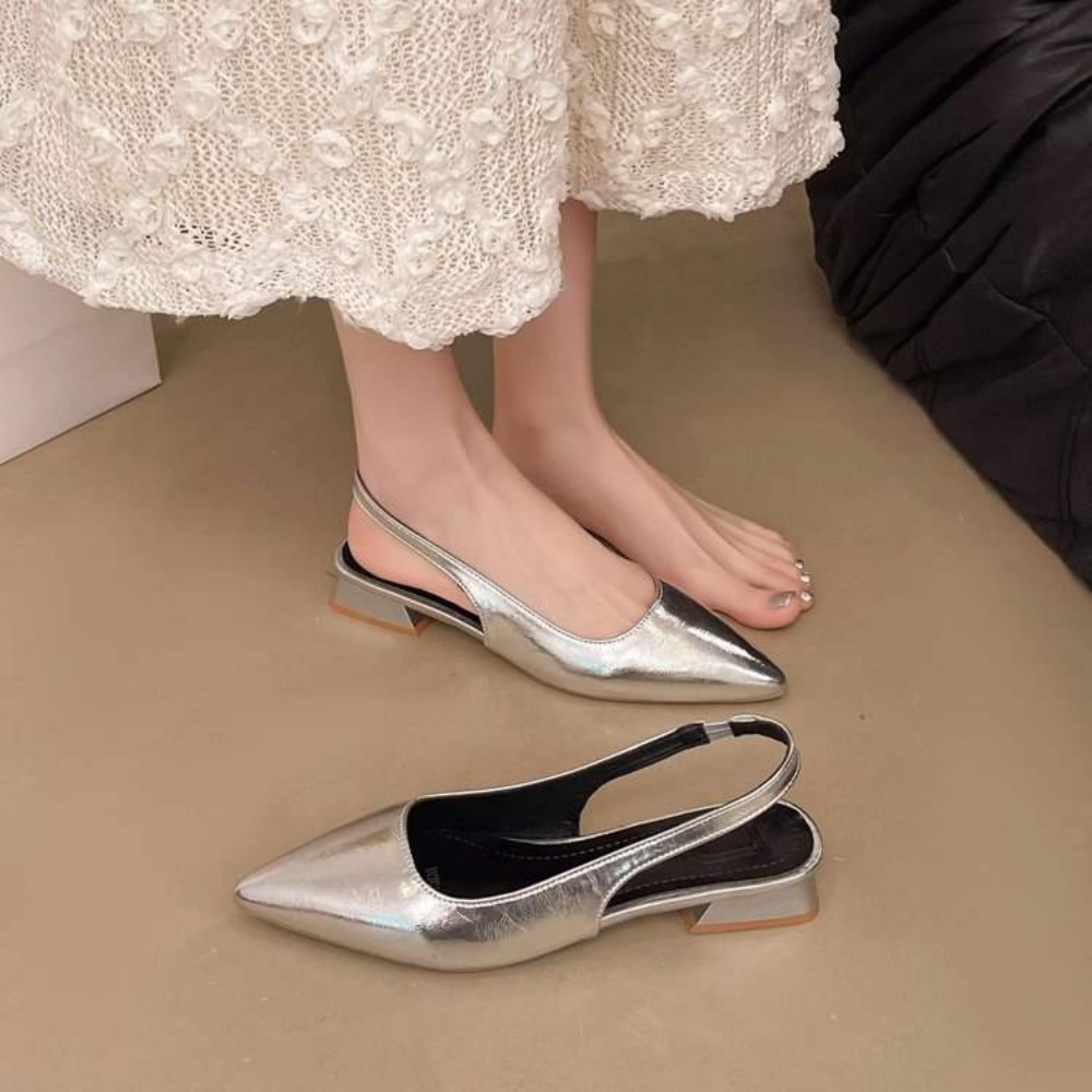 รองเท้าส้นเตี้ยหัวแหลมแฟชั่นฤด - Square Toe Mule บทวิจารณ์และราคา