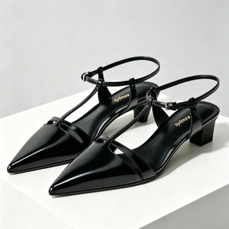 รองเท้าส้นสูงแบบคิทเทนฮีลหนังแ - Ankle Strap Heels บทวิจารณ์และราคา