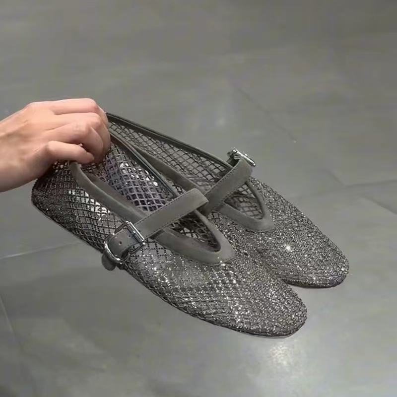 รองเท้าแตะแบบสวมประดับเพชรทรงก - Square Toe Mule บทวิจารณ์และราคา