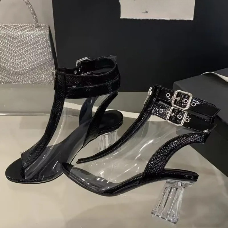 รองเท้าส้นสูงแบบรัดส้นคริสตัล  - Square Toe Mule บทวิจารณ์และราคา