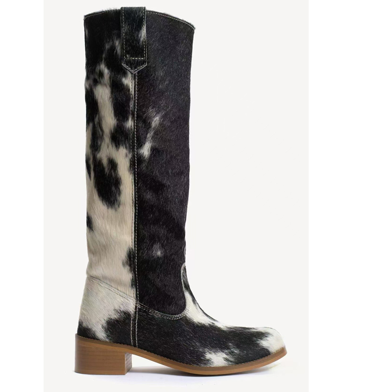 รองเท้าบูทส้นบล็อกทรงหัวมนลายว - Western Cowgirl Boot บทวิจารณ์และราคา