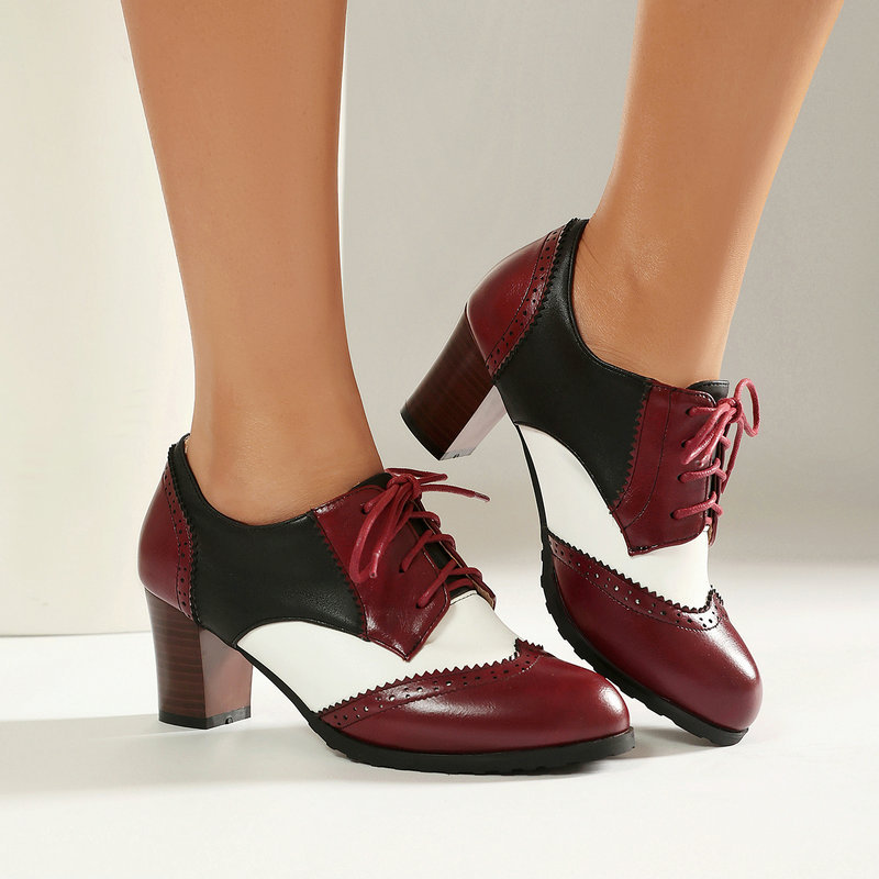 รองเท้าอ็อกซ์ฟอร์ดแบบโบรกสองสี - Women'S Xti Shoes บทวิจารณ์และราคา